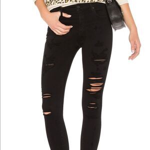 Agolde Sophie Black Distressed Jeans - Size 32‎